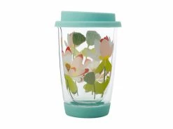 Wholesale 𧨠Royal Botanic Gardens Victoria Lotus Double Wall Glass Mug 380ML Mint Gift Boxed π