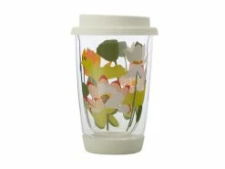 Flash Sale โค๏ธ Royal Botanic Gardens Victoria Lotus Double Wall Glass Mug 380ML White Gift Boxed โ๏ธ