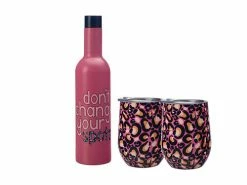 New π Kasey Rainbow Be Kind Double Wall Insulated Wine Set 3pc Spots Gift Boxed π